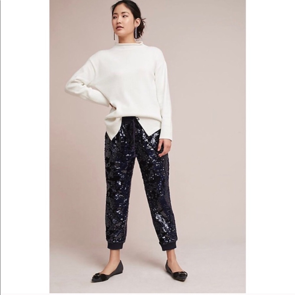 Anthropologie sequined velvet jogger